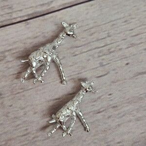 Silver-Tone Giraffe Brooch Duo